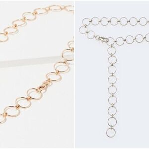 COPY - Urban Outfitters Circle Chain Belt NWT 38.50 Gold Silver Set of 2 S/M M/L